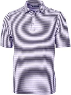 Cutter & Buck Virtue Eco Pique Stripe Recycled Polo 16 Cutter & Buck Virtue Eco Pique Stripe Recycled Polo -Thread Logic Store Cutter Buck Virtue Eco Pique Stripe Recycled Polo College Purple S 4