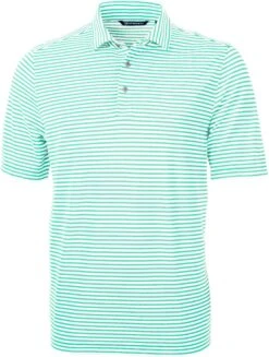 Cutter & Buck Virtue Eco Pique Stripe Recycled Polo 21 Cutter & Buck Virtue Eco Pique Stripe Recycled Polo -Thread Logic Store Cutter Buck Virtue Eco Pique Stripe Recycled Polo Fresh Mint S 9