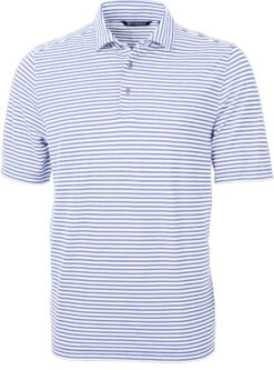 Cutter & Buck Virtue Eco Pique Stripe Recycled Polo 17 Cutter & Buck Virtue Eco Pique Stripe Recycled Polo -Thread Logic Store Cutter Buck Virtue Eco Pique Stripe Recycled Polo Hyacinth S 5