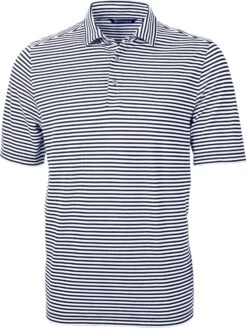 Cutter & Buck Virtue Eco Pique Stripe Recycled Polo 22 Cutter & Buck Virtue Eco Pique Stripe Recycled Polo -Thread Logic Store Cutter Buck Virtue Eco Pique Stripe Recycled Polo Navy Blue S 10