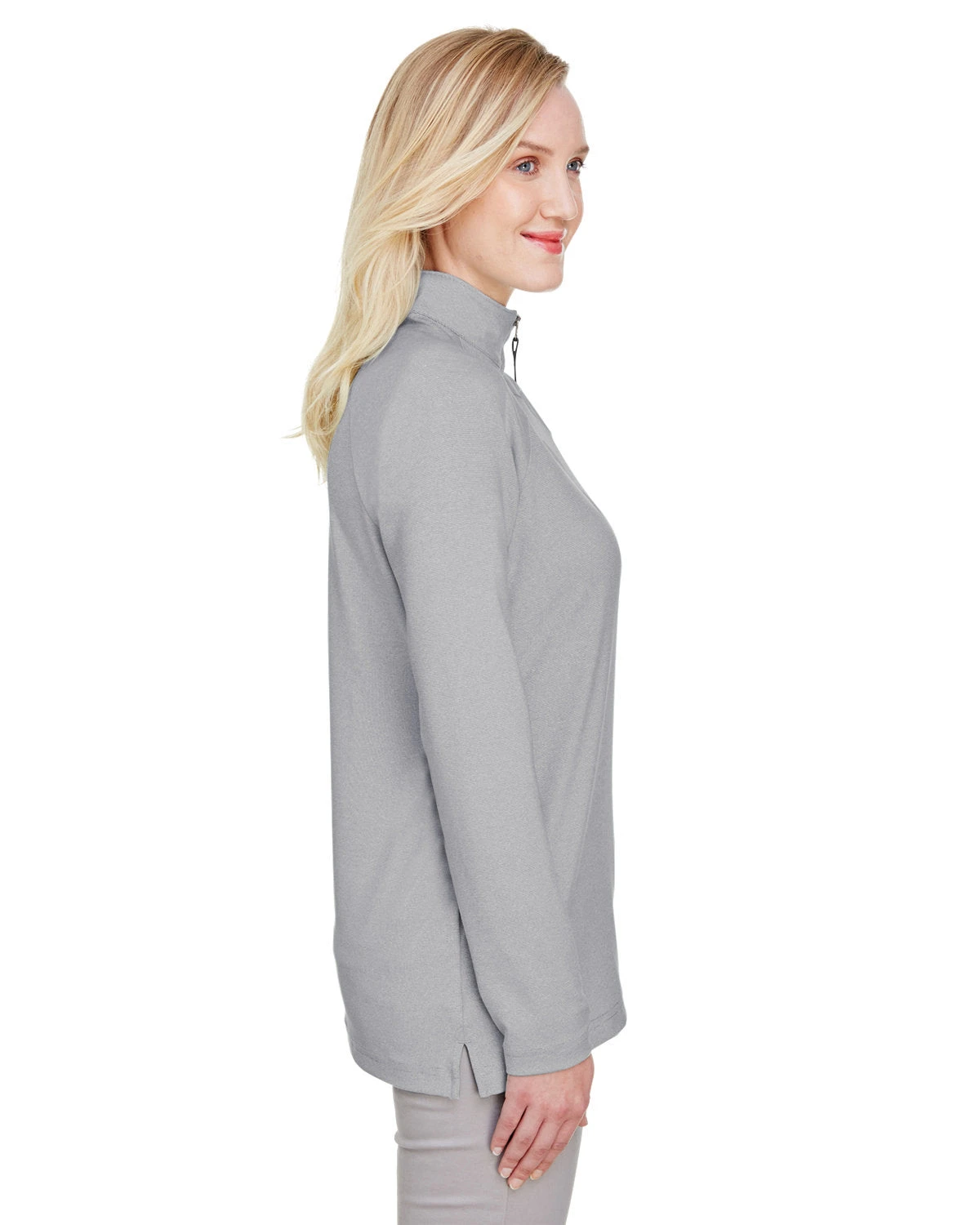 OUTLET-Devon & Jones CrownLux Performance Ladies Clubhouse Micro-Stripe Quarter-Zip 5 OUTLET-Devon & Jones CrownLux Performance Ladies Clubhouse Micro-Stripe Quarter-Zip - Image 5