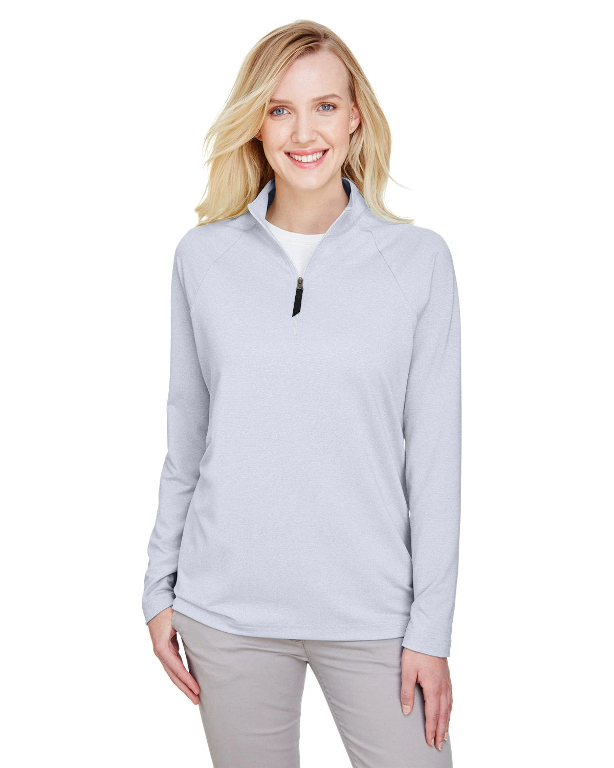 OUTLET-Devon & Jones CrownLux Performance Ladies Clubhouse Micro-Stripe Quarter-Zip 1 OUTLET-Devon & Jones CrownLux Performance Ladies Clubhouse Micro-Stripe Quarter-Zip