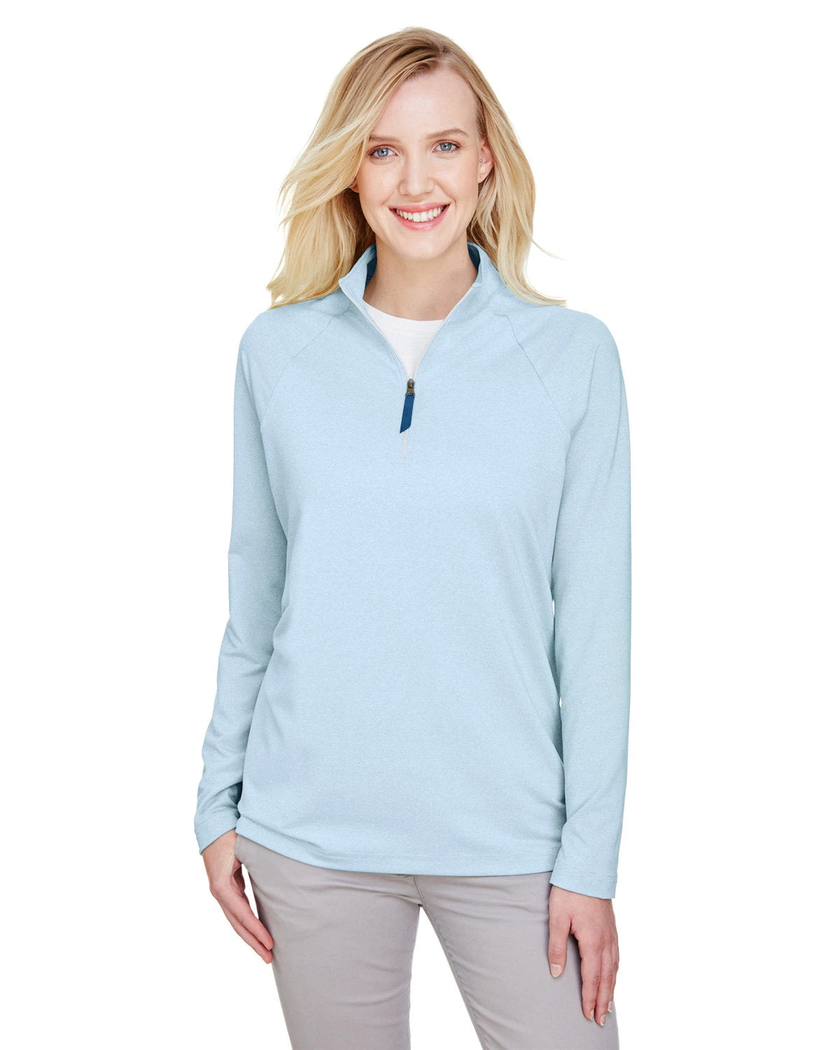 OUTLET-Devon & Jones CrownLux Performance Ladies Clubhouse Micro-Stripe Quarter-Zip 11 OUTLET-Devon & Jones CrownLux Performance Ladies Clubhouse Micro-Stripe Quarter-Zip - Image 11