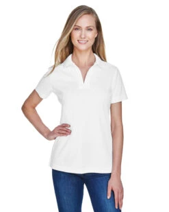Devon & Jones Ladies CrownLux Performance Plaited Polo -Thread Logic Store Devon Jones Ladies CrownLux Performance Plaited Polo White S 19