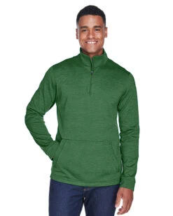 Devon & Jones Newbury Mélange Fleece Quarter-Zip -Thread Logic Store Devon Jones Newbury Melange Fleece Quarter Zip Forest Heather S 7