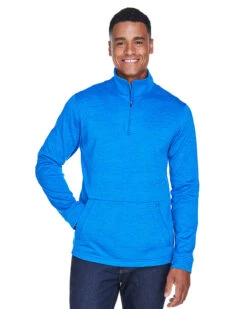 Devon & Jones Newbury Mélange Fleece Quarter-Zip -Thread Logic Store Devon Jones Newbury Melange Fleece Quarter Zip French Blue Heather S 10