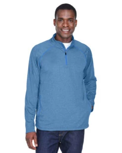 Devon & Jones Stretch Tech-Shell Compass Quarter-Zip 30 Devon & Jones Stretch Tech-Shell Compass Quarter-Zip -Thread Logic Store Devon Jones Stretch Tech Shell Compass Quarter Zip French Blue Heather S 10