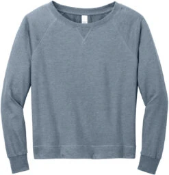 District Ladies Featherweight French Terry Long Sleeve Crewneck -Thread Logic Store District Ladies Featherweight French Terry Long Sleeve Crewneck Flint Blue Heather S 16