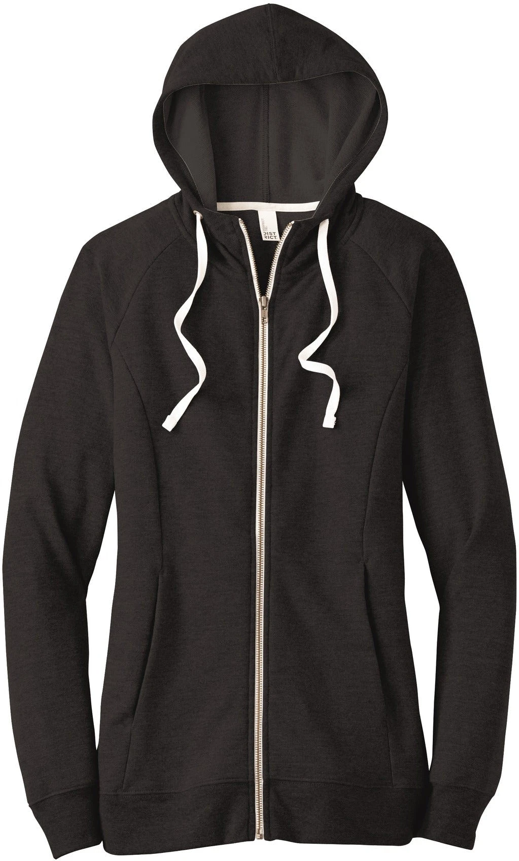 District Ladies Perfect Tri French Terry Full-Zip Hoodie 2 District Ladies Perfect Tri French Terry Full-Zip Hoodie - Image 2