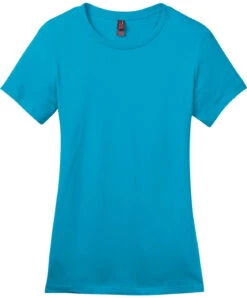 District Ladies Perfect Weight Crew Tee 22 District Ladies Perfect Weight Crew Tee -Thread Logic Store District Ladies Perfect Weight Crew Tee Bright Turquoise XS 1