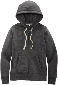 District Ladies Re-Fleece Full-Zip Hoodie -Thread Logic Store District Ladies Re Fleece Full Zip Hoodie Charcoal Heather S 9