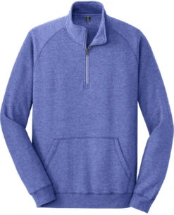 District Lightweight Fleece 1/4-Zip -Thread Logic Store District Lightweight Fleece 14 Zip Heathered Deep Royal XS 5