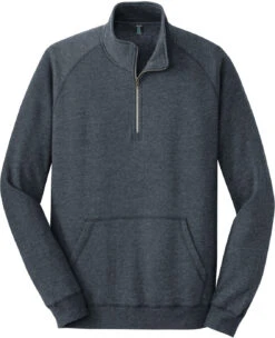 District Lightweight Fleece 1/4-Zip -Thread Logic Store District Lightweight Fleece 14 Zip Heathered Navy XS 13