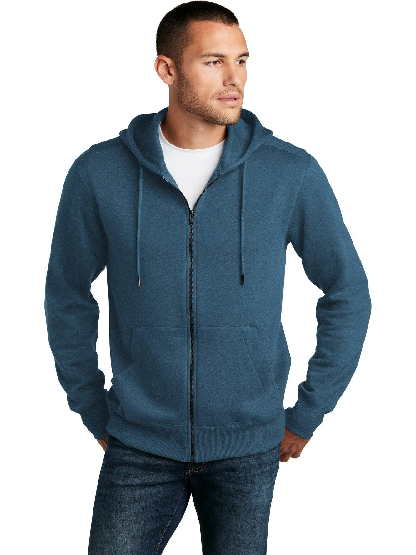 District Perfect Weight Fleece Full-Zip Hoodie 8 District Perfect Weight Fleece Full-Zip Hoodie - Image 8