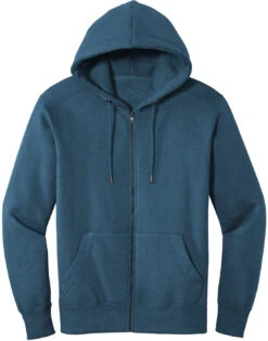 District Perfect Weight Fleece Full-Zip Hoodie 25 District Perfect Weight Fleece Full-Zip Hoodie -Thread Logic Store District Perfect Weight Fleece Full Zip Hoodie Heathered Poseidon Blue S 5