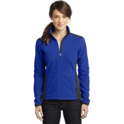 CLOSEOUT - Eddie Bauer Ladies Full-Zip Sherpa Fleece Jacket 7 CLOSEOUT - Eddie Bauer Ladies Full-Zip Sherpa Fleece Jacket -Thread Logic Store EB233 sapphirebluegreysteel model front 072014