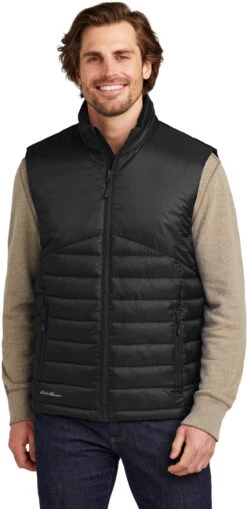 Eddie Bauer Quilted Vest -Thread Logic Store EB512 deepblack model front