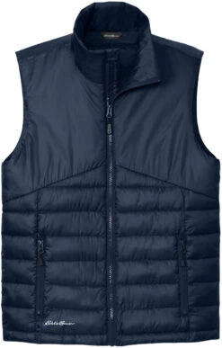 Eddie Bauer Quilted Vest -Thread Logic Store EB512 riverbluenavy flat front
