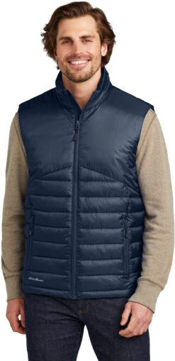 Eddie Bauer Quilted Vest -Thread Logic Store EB512 riverbluenavy model front