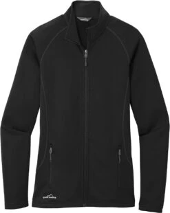 Eddie Bauer Ladies Smooth Fleece Base Layer Full-Zip -Thread Logic Store Eddie Bauer Ladies Smooth Fleece Base Layer Full Zip Black S 1