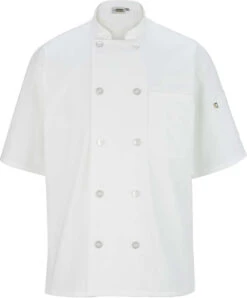 Edwards 10 Button Short Sleeve Chef Coat -Thread Logic Store Edwards 10 Button Short Sleeve Chef Coat White S 2