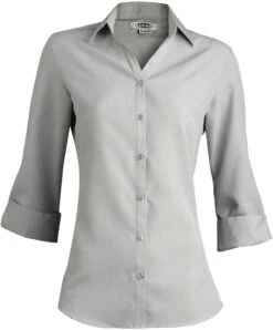 Edwards Ladies Bastiste 3/4 Sleeve Shirt -Thread Logic Store Edwards Ladies Bastiste 34 Sleeve Shirt Platinum XS 4