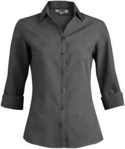Edwards Ladies Bastiste 3/4 Sleeve Shirt -Thread Logic Store Edwards Ladies Bastiste 34 Sleeve Shirt Steel Grey XS 5