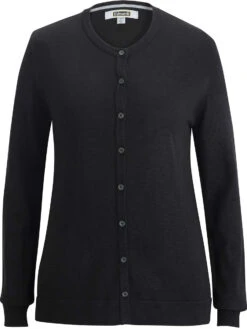 Edwards Ladies Crew Neck Button Front Cardigan -Thread Logic Store Edwards Ladies Crew Neck Button Front Cardigan Black S 1