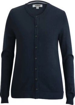 Edwards Ladies Crew Neck Button Front Cardigan -Thread Logic Store Edwards Ladies Crew Neck Button Front Cardigan Navy S 3