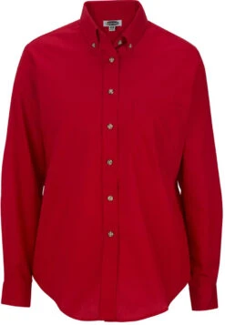 Edwards Ladies Easy Care Long Sleeve Poplin Shirt -Thread Logic Store Edwards Ladies Easy Care Long Sleeve Poplin Shirt Red S 4