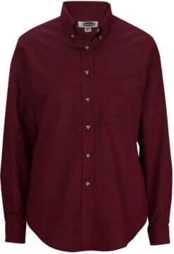 Edwards Ladies Easy Care Long Sleeve Poplin Shirt -Thread Logic Store Edwards Ladies Easy Care Long Sleeve Poplin Shirt Wine S 10