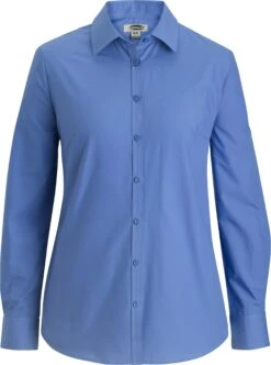 Edwards Ladies Essential Broadcloth Shirt Long Sleeve -Thread Logic Store Edwards Ladies Essential Broadcloth Shirt Long Sleeve French Blue S 3