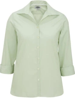 Edwards Ladies Lightweight Open Neck Poplin Blouse -Thread Logic Store Edwards Ladies Lightweight Open Neck Poplin Blouse Cucumber S 4