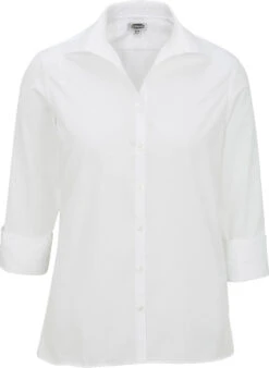 Edwards Ladies Lightweight Open Neck Poplin Blouse -Thread Logic Store Edwards Ladies Lightweight Open Neck Poplin Blouse White S 14