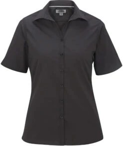 Edwards Ladies Lightweight Short Sleeve Poplin Blouse -Thread Logic Store Edwards Ladies Lightweight Short Sleeve Poplin Blouse Steel Grey S 9