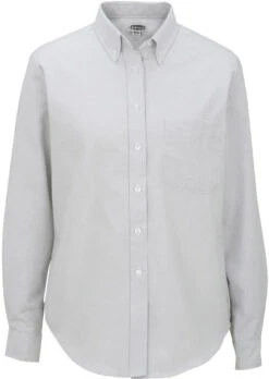 Edwards Ladies Long Sleeve Oxford Shirt -Thread Logic Store Edwards Ladies Long Sleeve Oxford Shirt Light Grey S 7