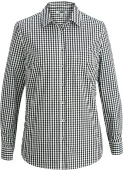 Edwards Ladies Long Sleeve Stretch Poplin Blouse -Thread Logic Store Edwards Ladies Long Sleeve Stretch Poplin Blouse BlackWhite Gingham S 2