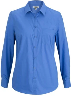 Edwards Ladies Long Sleeve Stretch Poplin Blouse -Thread Logic Store Edwards Ladies Long Sleeve Stretch Poplin Blouse French Blue S 4