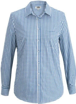 Edwards Ladies Long Sleeve Stretch Poplin Blouse -Thread Logic Store Edwards Ladies Long Sleeve Stretch Poplin Blouse RoyalWhite Gingham S 7