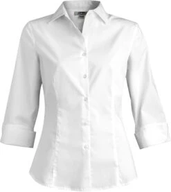 Edwards Ladies Tailored Full Placket Stretch Blouse -Thread Logic Store Edwards Ladies Tailored Full Placket Stretch Blouse White S 3