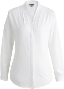 Edwards Ladies V-Neck Blouse -Thread Logic Store Edwards Ladies V Neck Blouse White XS 3