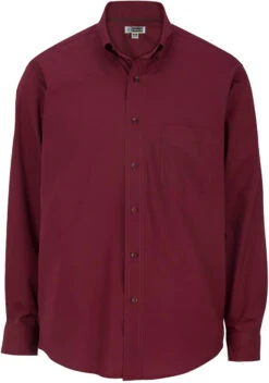 Edwards Lightweight Long Sleeve Poplin Shirt -Thread Logic Store Edwards Lightweight Long Sleeve Poplin Shirt Burgundy S 3