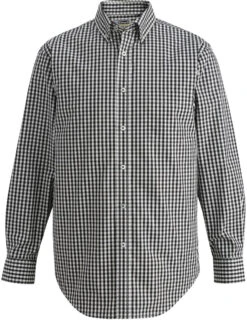 Edwards Long Sleeve Stretch Poplin Shirt -Thread Logic Store Edwards Long Sleeve Stretch Poplin Shirt BlackWhite Gingham S 2