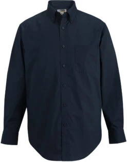 Edwards Long Sleeve Stretch Poplin Shirt -Thread Logic Store Edwards Long Sleeve Stretch Poplin Shirt Navy S 5