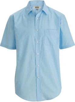 Edwards Mens Essential Broadcloth Shirt Short Sleeve -Thread Logic Store Edwards Mens Essential Broadcloth Shirt Short Sleeve Blue S 2
