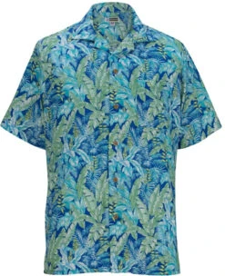 Edwards Tropical Leaf Camp Shirt -Thread Logic Store Edwards Tropical Leaf Camp Shirt Royal S 2