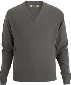 Edwards V Neck Sweater Interlock Acrylic -Thread Logic Store Edwards V Neck Sweater Interlock Acrylic Charcoal S 2