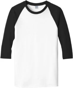 Gildan Heavy Cotton 3/4-Sleeve Raglan T-Shirt -Thread Logic Store Gildan Heavy Cotton 34 Sleeve Raglan T Shirt WhiteBlack S 5
