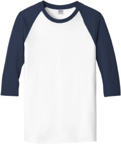 Gildan Heavy Cotton 3/4-Sleeve Raglan T-Shirt -Thread Logic Store Gildan Heavy Cotton 34 Sleeve Raglan T Shirt WhiteNavy S 13