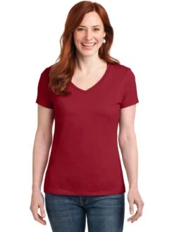 Hanes Ladies Nano-T Cotton V-Neck T-Shirt -Thread Logic Store Hanes Ladies Nano T Cotton V Neck T Shirt 11